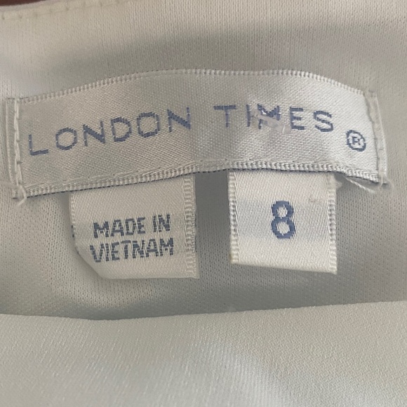 London Times White and Black Colorblock Midi Dress Size 8 - Picture 5 of 5